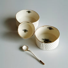 Load image into Gallery viewer, Bee Ramekin Dish with Gold Lustre Rim