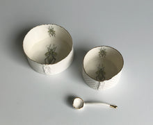 Load image into Gallery viewer, Ramekin dish with gold lustre rim and Insect illustration