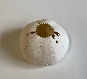 Urchin Tealight Holder  with gold dribble