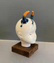 Load image into Gallery viewer, Orange and blue horn doll
