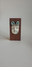 Load image into Gallery viewer, Block Head, blue horns
