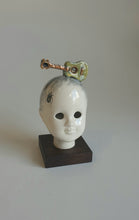 Load image into Gallery viewer, Porcelain doll with guitar and beetle aka 'The Beetles'!
