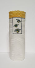 Load image into Gallery viewer, Straight vase with yellow rim and bees
