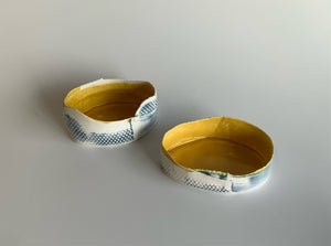 Yellow and blue platter